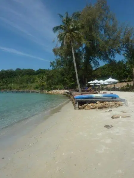 one beach for getting a sun tan and another beach to swim